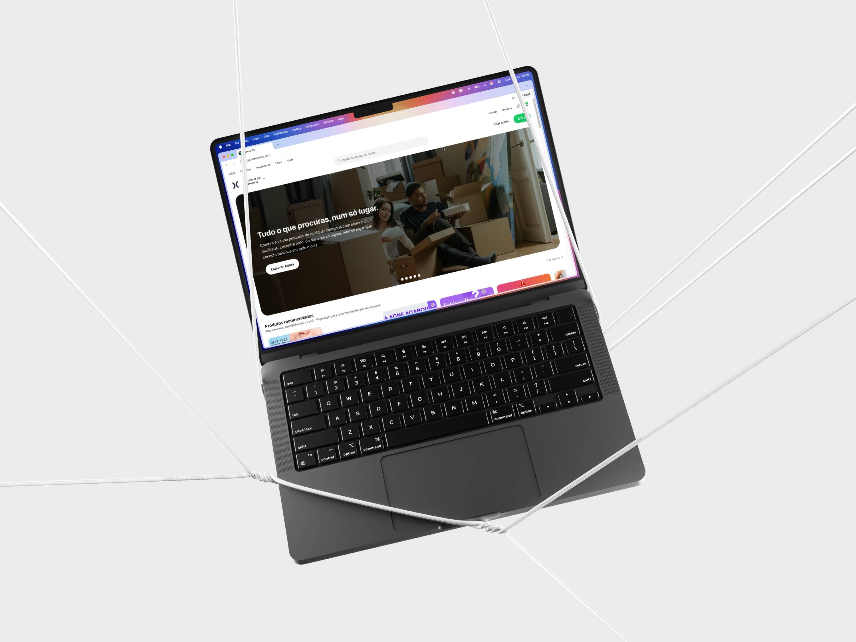 Marketplace Nexus GO apresentado num computador portátil
